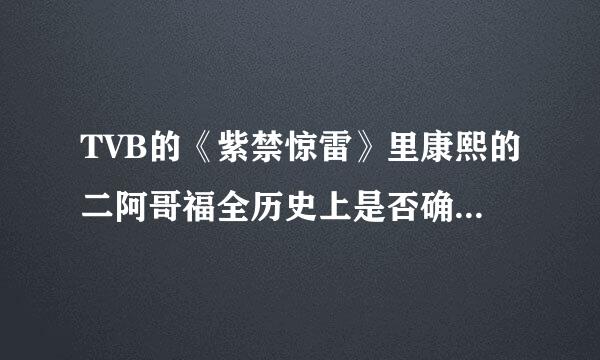TVB的《紫禁惊雷》里康熙的二阿哥福全历史上是否确有其人，到底是怎样的人？